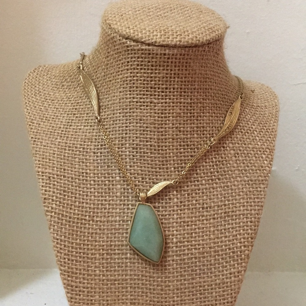 Green Crystal mid-chest statement necklace